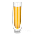 borosilicate glass clear classic flute double walled glasses